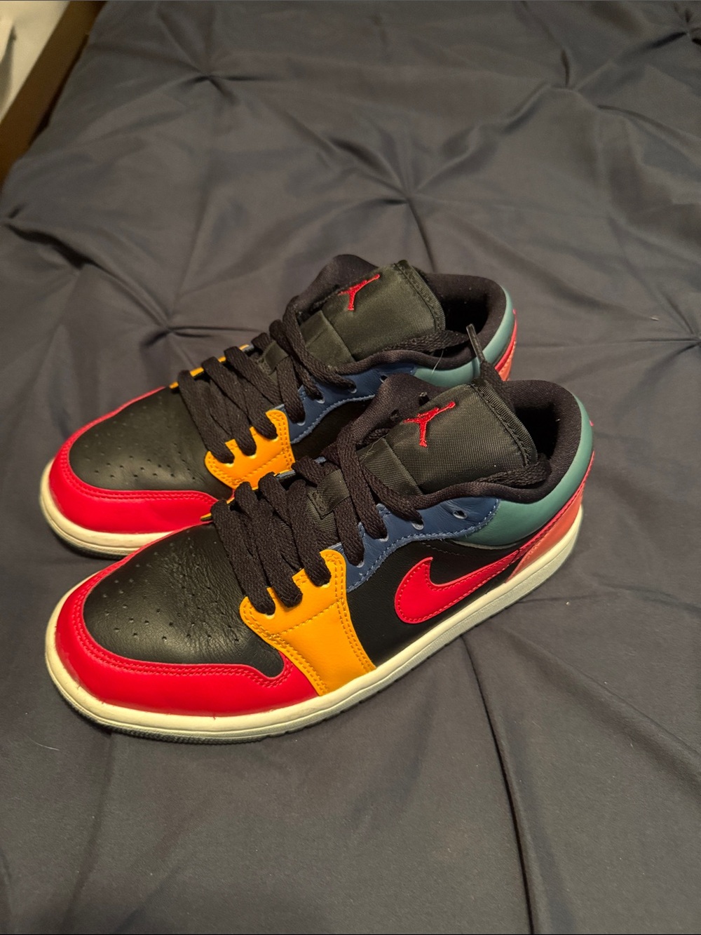 Jordan Low-Top Sneakers in Black, Red, Yellow, Blue, Green